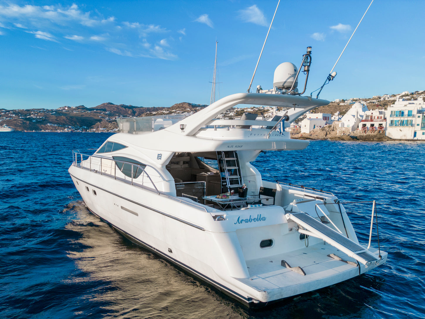 FERRETTI yacht charter Mykonos Greece with skipper