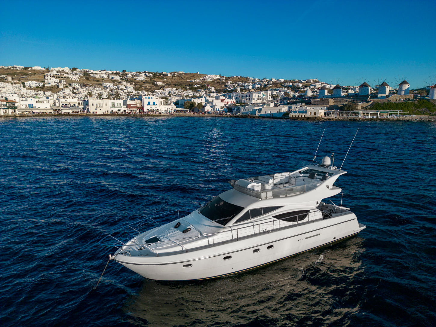 FERRETTI super yacht charter Mykonos Greece